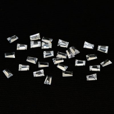 2x1.5x1mm to 3x2x1.2mm White Ceylon Sapphire Tapered Baguettes