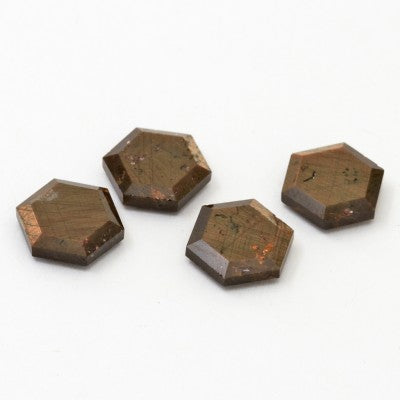 10mm Liberian Sapphire Bronze Hexagon Tablets