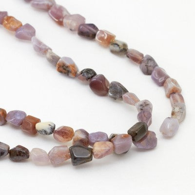 Nevada Purple Sage Chalcedony Polished Baroque Rough Drilled Bead Strands