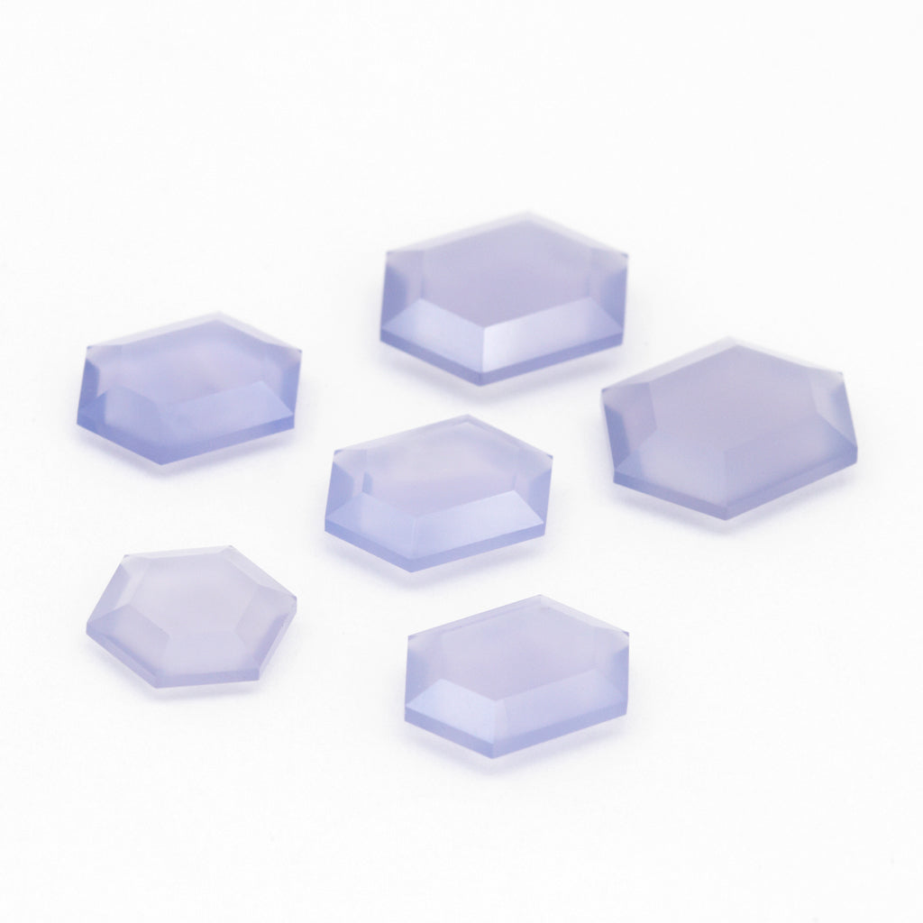 10x10 to 16x12mm Gem Blue Mexican Chalcedony Hex Tablets™