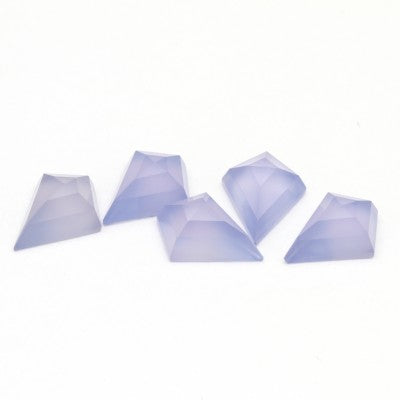 12x9mm Natural Mexican Blue Chalcedony Rose Cut Kite