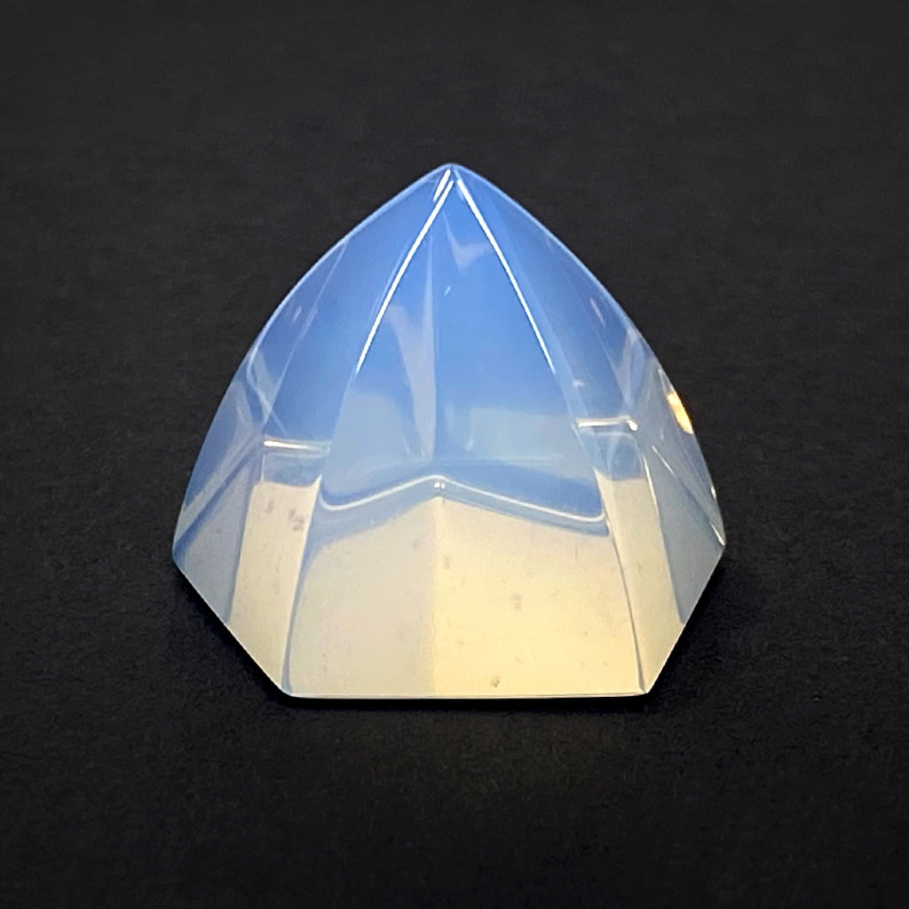 23.32ct Oregon Blue Hyalite Opal Hi Top Hexagon Cab