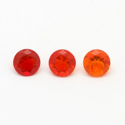 6mm Round Red/Orange Mexican Fire Opal