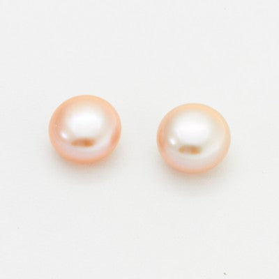 Pair of 9.5mm Button Allspice Cultured Pearls