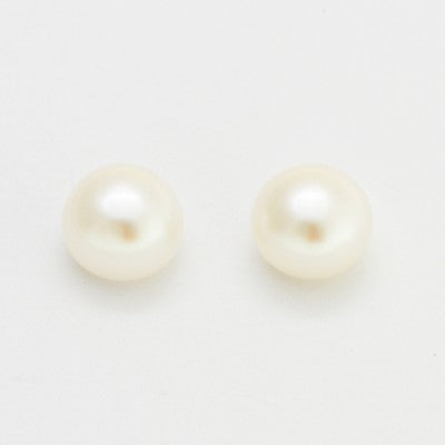 Pair of 9.5mm Button Vanilla Cultured Pearls
