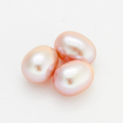Trio of 7.5mm Drop Eggplant Cultured Pearls