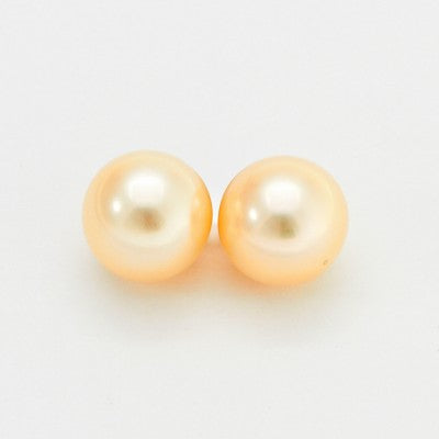 Pair of 8.5mm Round Cinnamon Cultured Pearls
