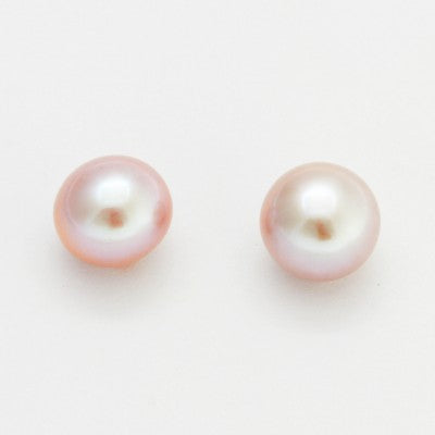 Pair of 8.5mm Round Eggplant Cultured Pearls