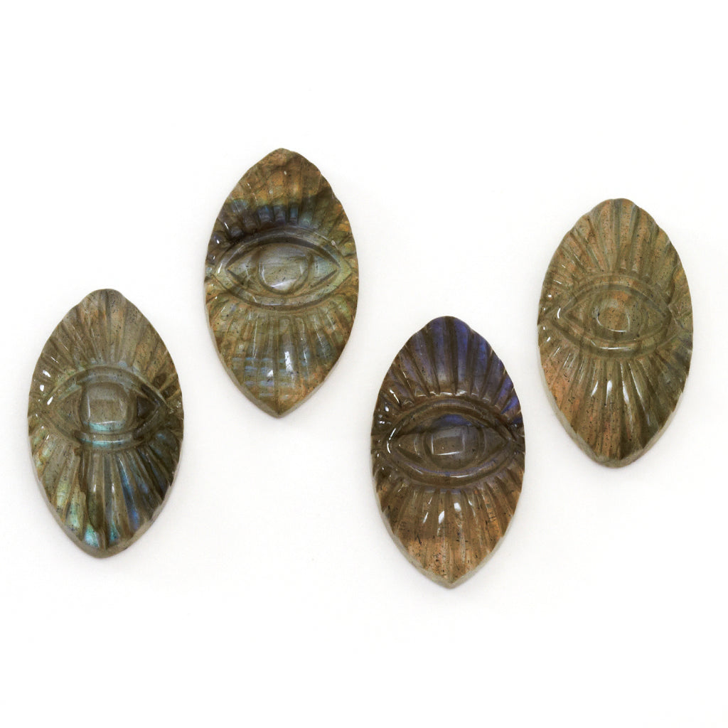 16x9mm Labradorite Marquise Mason Eye Carvings