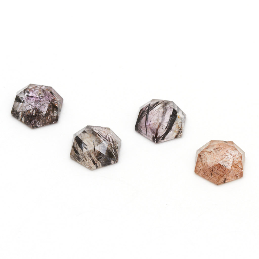 8 to 12mm Quill Quartz Rose Cut Hexagons