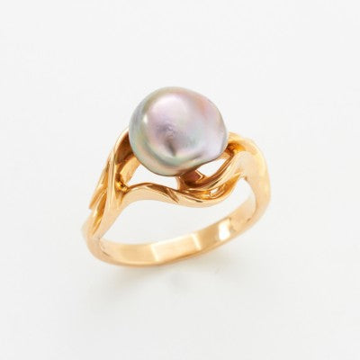 9mm Baroque Cortez Pearl Ring in 14kt Yellow Gold