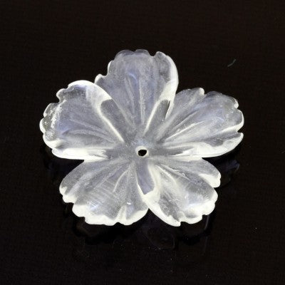 Full-Drill Large Flower Carving in White Quartz (03)