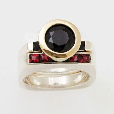 Designers Pick Mixed Gemstone Bands & Bezels Rings 022