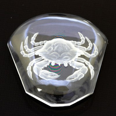 30mm x 30mm Free Form White Quartz Crab Intaglio Carving 
