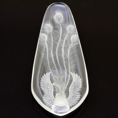 50mm x 31mm Free Form White Quartz Peacock Carving