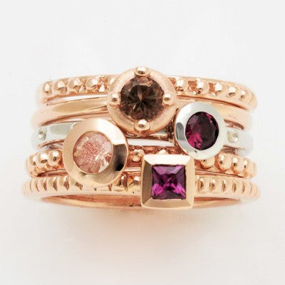 Designers Pick Mixed Gemstone Stacking Rings 001