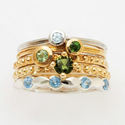 Designers Pick Mixed Gemstone Stacking Rings 018
