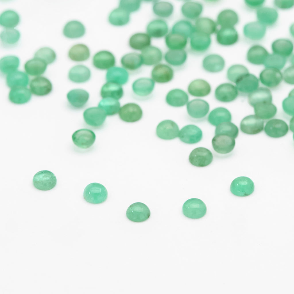 2 to 3mm AAA Medium Brazilian Emerald Round Cabs