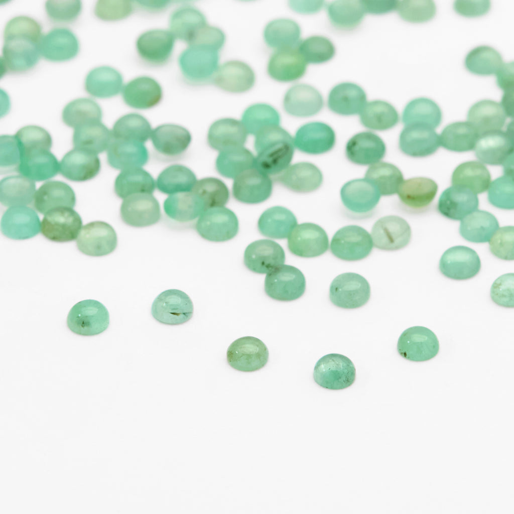 2 to 3mm AA Medium Brazilian Emerald Round Cabs