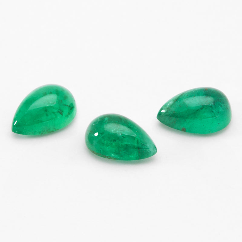 6x4mm AAA Dark Brazilian Emerald Pear Cabs