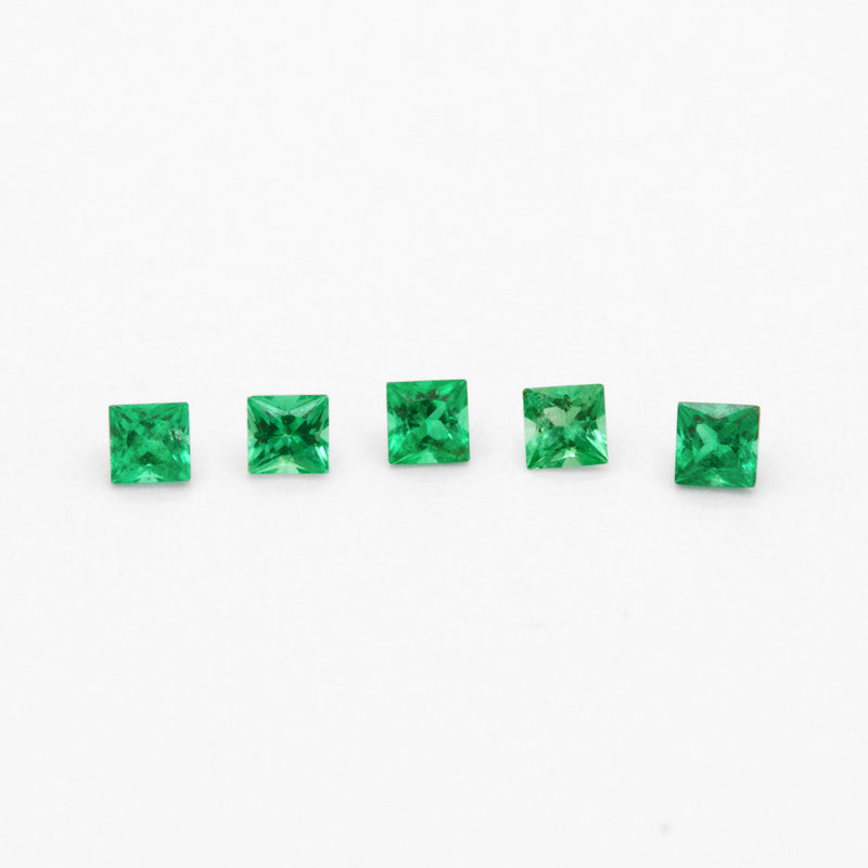 1.5 to 3mm AAA Dark Brazilian Emerald Princess Cuts