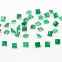 1.5 to 3mm AA Dark Brazilian Emerald Princess Cuts