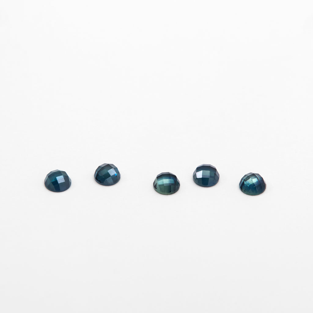 3 to 4mm Dark Denim Nigerian Sapphire Rose Cut Rounds