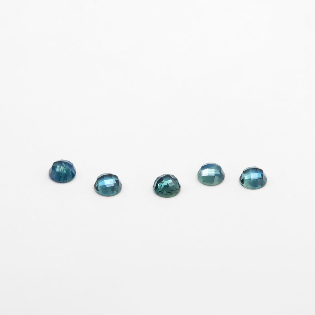 3 to 4mm Medium Denim Nigerian Sapphire Rose Cut Rounds