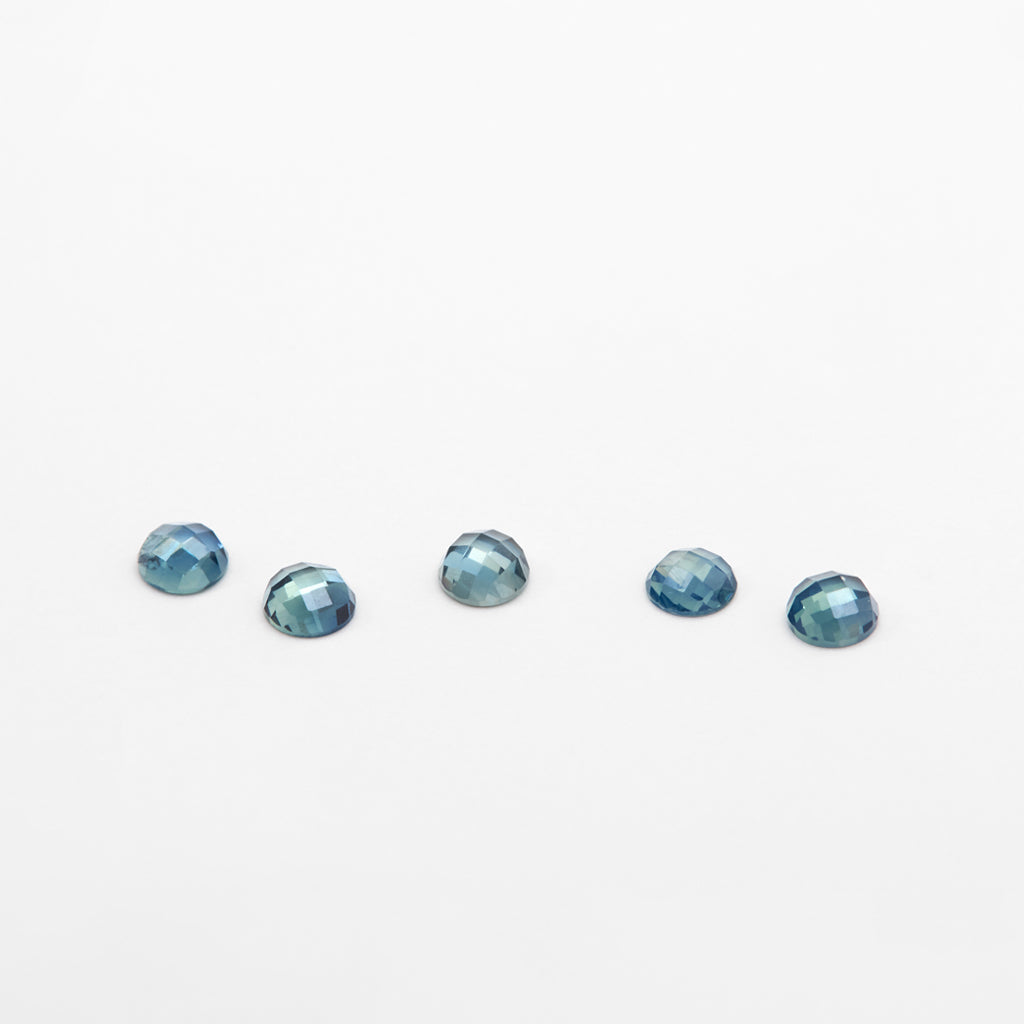 3 to 4mm Light Denim Nigerian Sapphire Rose Cut Rounds