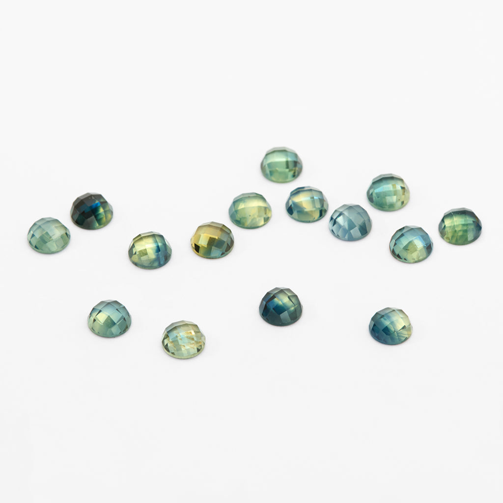 3 to 4mm Kaleidoscope Nigerian Sapphire Rose Cut Rounds
