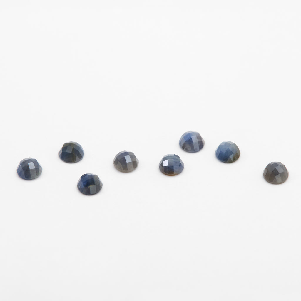 3mm Blue African Sapphire Rose Cut Rounds