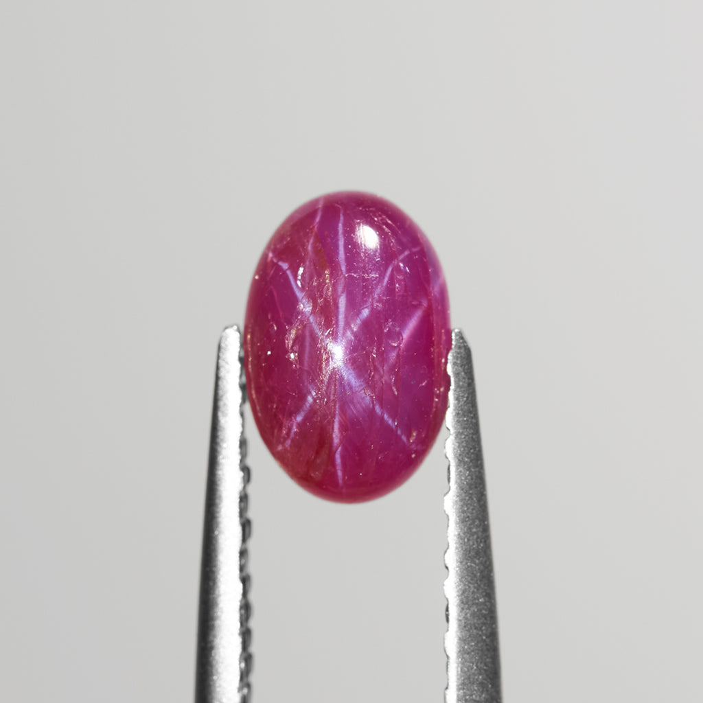 1.67ct Ruby Oval Star Cab – Columbia Gem House
