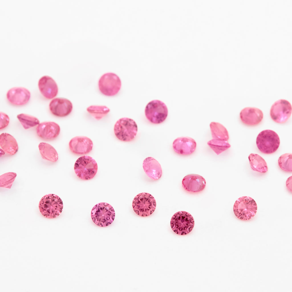 1 to 3.75mm Dark Pink Untreated Winza Sapphire Rounds