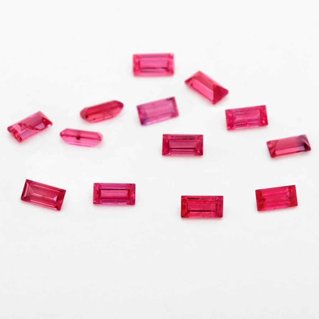 3x1.5 to 4x2mm Untreated Fine Winza Ruby Baguettes