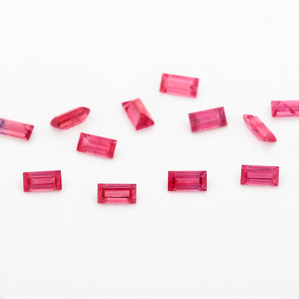 3x1.5 to 5x2.5mm Untreated Bright Winza Ruby Baguettes