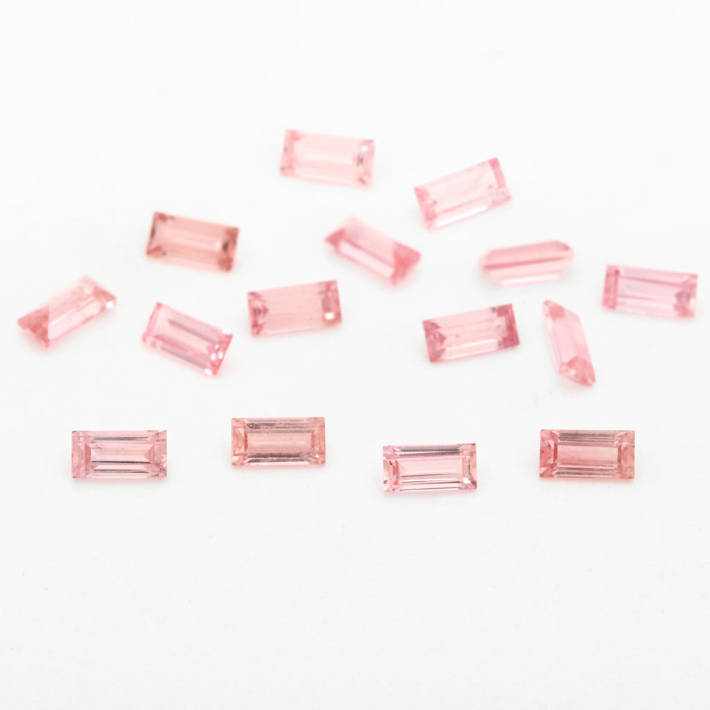 3x1.5 to 4x2mm Untreated Light Padparadscha Winza Sapphire Baguettes