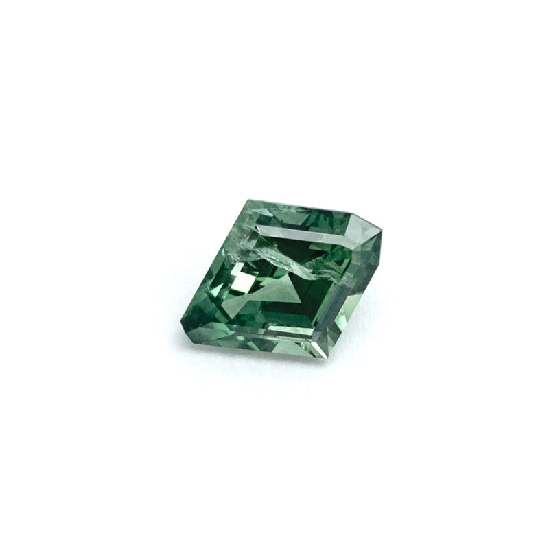 1.12ct Medium Green Montana Sapphire Lozenge Cut