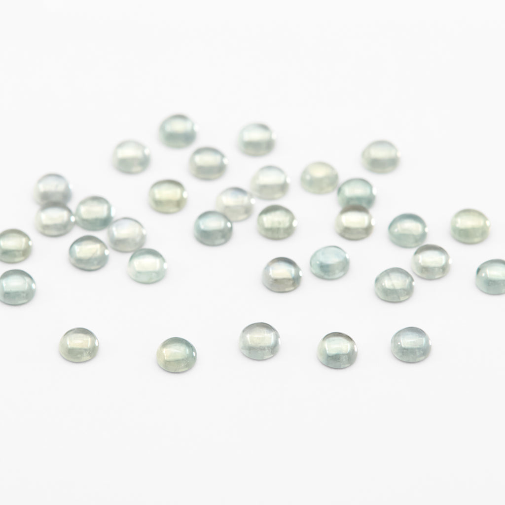 2.5 to 3mm Light Green Montana Sapphire Round Cabs
