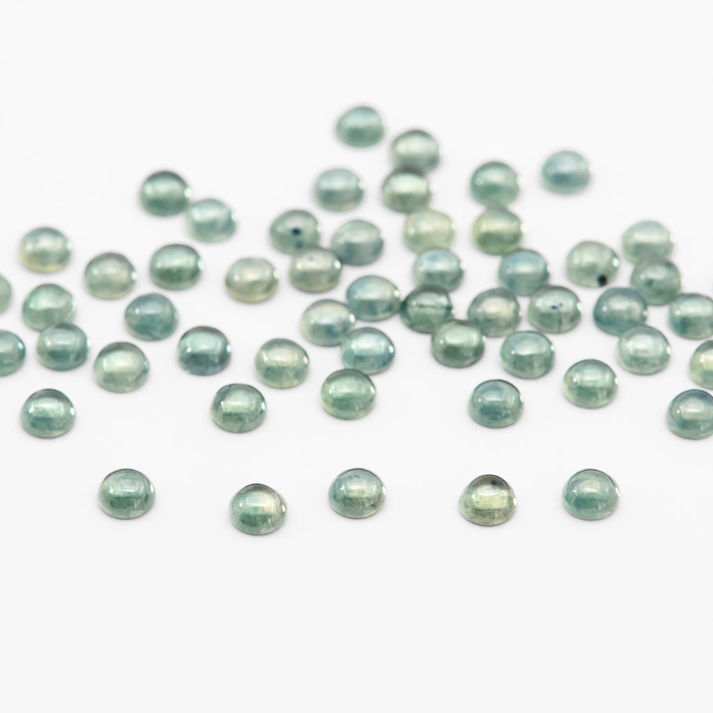 2.5 to 3mm Dark Green Montana Sapphire Round Cabs