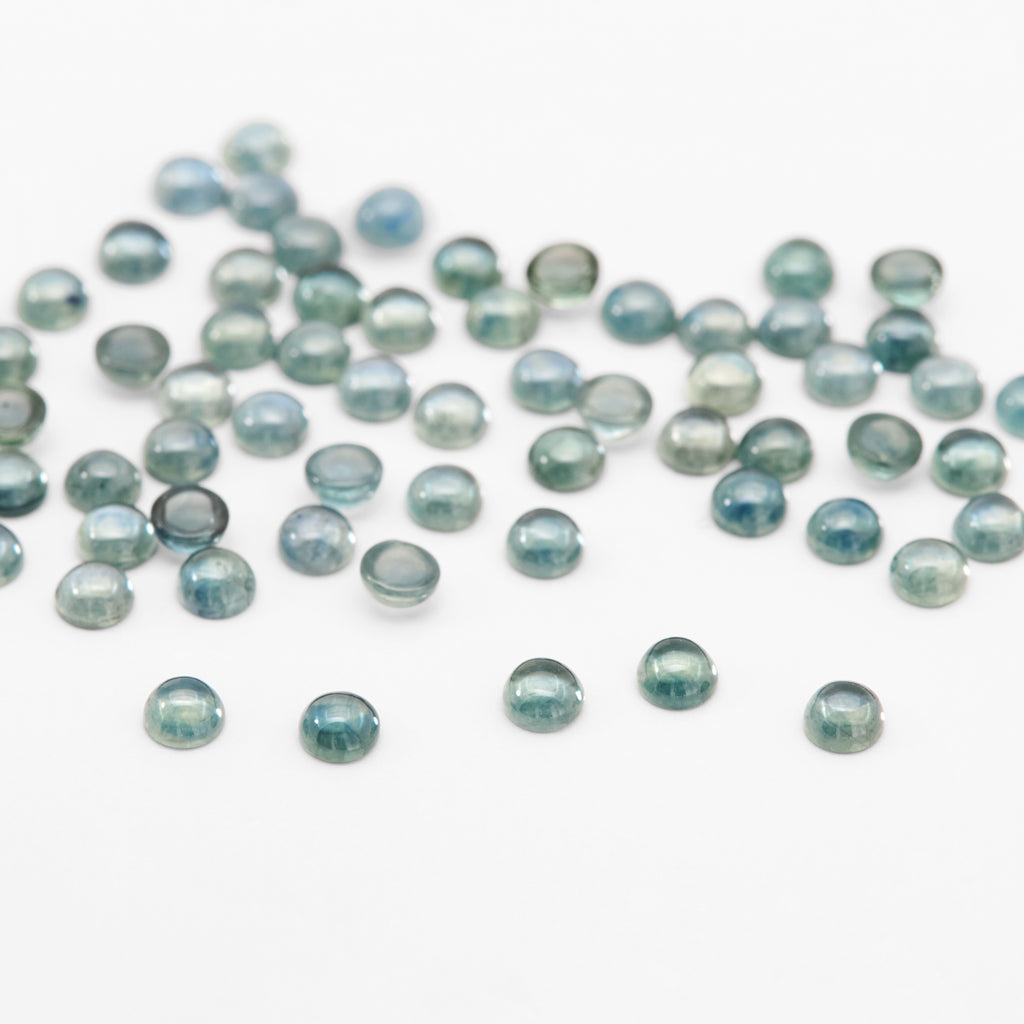 2.5 to 3.5mm Dark Teal Montana Sapphire Round Cabs