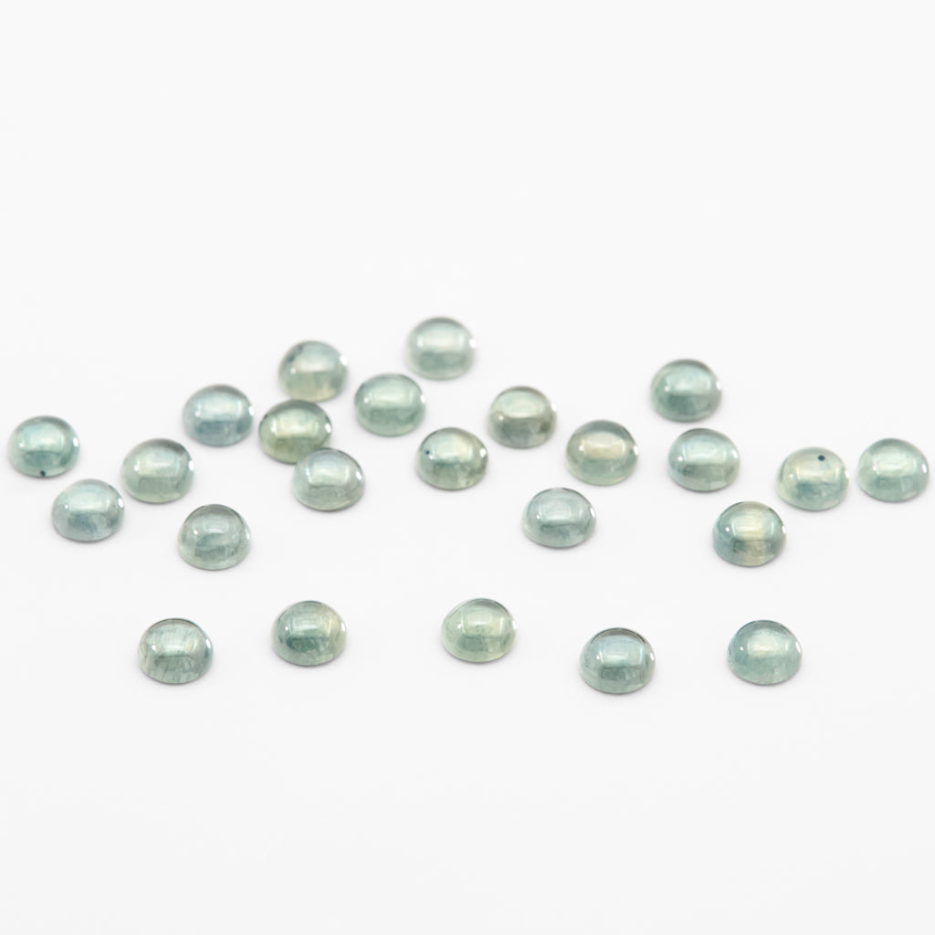 2.5 to 4mm Medium Green Montana Sapphire Round Cabs