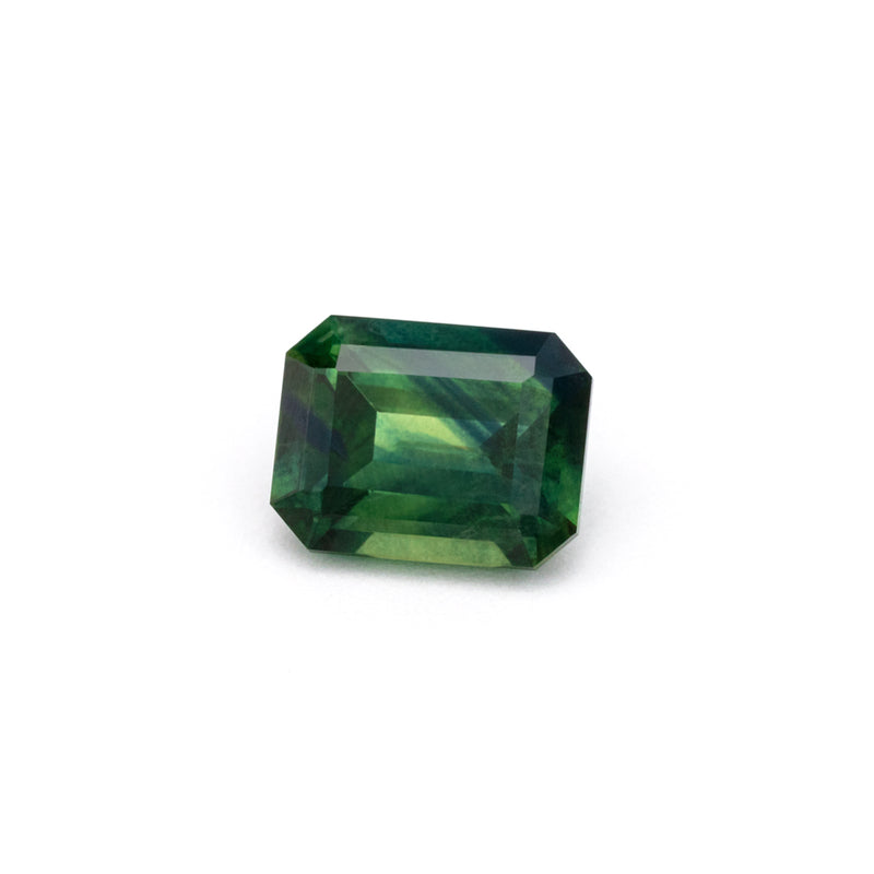 2.23ct Dark Green Australian Sapphire Emerald Cut