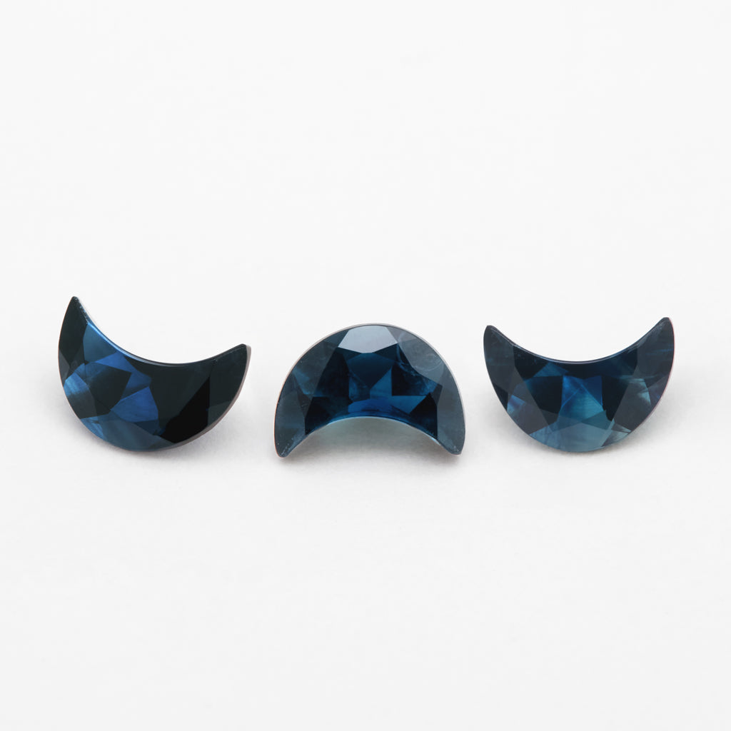 5x3 to 7x5mm AA Blue Australian Sapphire Crescent Moons