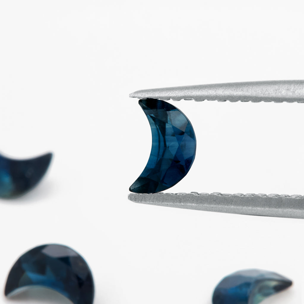 5x3 to 7x5mm AA Blue Australian Sapphire Crescent Moons