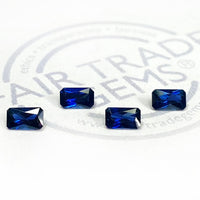 5x3 to 6x4mm Deep Blue Australian Sapphire Brilliant Emerald Cuts