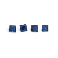 1.75 to 3.75mm Bright Blue Australian Sapphire Princess Cuts