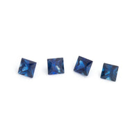 1.75 to 3.75mm Bright Blue Australian Sapphire Princess Cuts