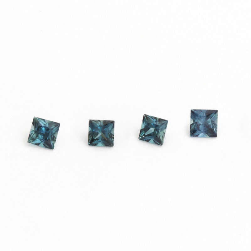 1.75 to 3.5mm Dark Denim Australian Sapphire Princess Cuts