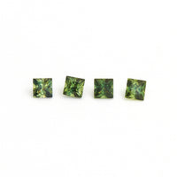 1.75 to 3.5mm Dark Green Australian Sapphire Princess Cuts