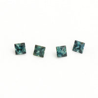 1.75 to 3.5mm Dark Teal Australian Sapphire Princess Cuts